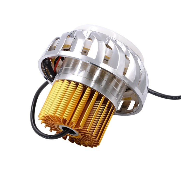 Motorcycle 30W DC 12V-85V LED Headlight Lens Built-in Whirlwind Double Aperture Angle Eyes + Devil Eye, Red Light (Whirlwind), Blue Light (Whirlwind)