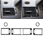 Car German Flag Carbon Fiber Air Outlet Ring + Intermediate Air Outlet + Side Air Outlet Panel Decorative Sticker for Mercedes-Benz W204 207-2010, Air Outlet (German Flag)
