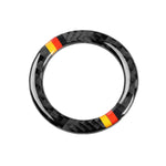Car German Flag Carbon Fiber Air Outlet Ring + Intermediate Air Outlet + Side Air Outlet Panel Decorative Sticker for Mercedes-Benz W204 207-2010, Air Outlet (German Flag)