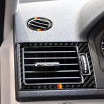 Car German Flag Carbon Fiber Air Outlet Ring + Intermediate Air Outlet + Side Air Outlet Panel Decorative Sticker for Mercedes-Benz W204 207-2010, Air Outlet (German Flag)