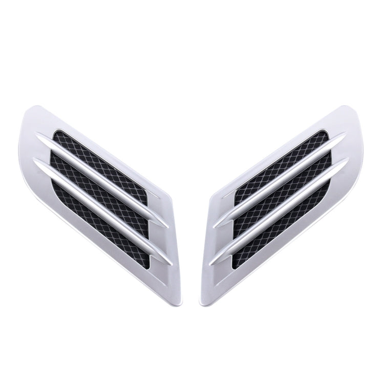 2 PCS Euro Style Plastic Decorative Air Flow Intake Turbo Bonnet Hood Side Vent Grille Cover With Self-adhesive Sticker