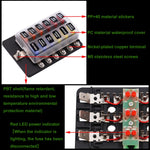 1 in 12 Out Fuse Box Screw Terminal Section Fuse Holder Kits with LED Warning Indicator for Auto Car Truck Boat, 1 in 12 Out (Screw Terminal Section)