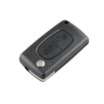For PEUGEOT 2 Buttons ASK Signal Intelligent Remote Control Car Key with Integrated Chip & Battery & Holder, without Grooved, Frequency: 433MHz, 2 Buttons without Grooved
