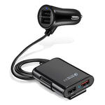 HMQ-C801 1.8m 8A Max 4 Ports USB Car Charger with Extending USB HUB for Front & Back Seat Charging, HMQ-C801