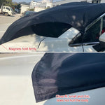 غطاء سيارة من قماش أكسفورد 210D فينيل مع لاصق ومغناطيس، واقي ثلج للزجاج الأمامي، عازل ضد الصقيع، الحجم: 215 سم × 155 سم