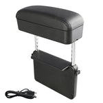 Universal Car Wireless Qi Standard Charger PU Leather Wrapped Armrest Box Cushion Car Armrest Box Mat with Storage Box, 1pc(Black), 1pc(Black Red), 1pc(Black White), 1pc(Grey), 1pc(Beige), 1pc(Brown)