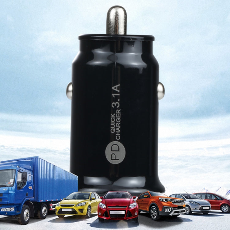 TE-339PD 3.1A PD USB-C / Type-C + USB Interface Mini Fast Charging Car Charger