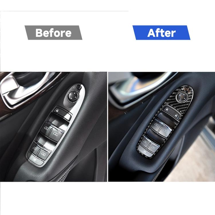 4 PCS Car Carbon Fiber Window Lift Panel Decorative Sticker for Infiniti Q50 2014-2020, Left Drive, Window Lift Panel (B)