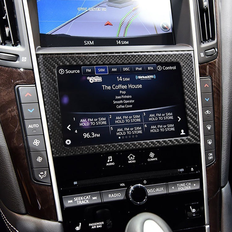 Car Carbon Fiber Navigation Frame Decorative Sticker for Infiniti Q50 / Q60 2014-2020, Navigation Frame