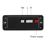 لوحة فك ترميز مشغل MP3 صوتي للسيارة 5 فولت 2x3 واط مع راديو FM ومنفذ TF وUSB ومدخل AUX 3.5 مم، مع وظيفة البلوتوث وتسجيل المكالمات، لوحة فك ترميز مشغل MP3 صوتي