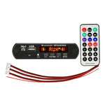لوحة فك ترميز مشغل MP3 صوتي للسيارة 12 فولت 2x3 واط، راديو FM، بطاقة TF، USB، AUX 3.5 مم، مع بلوتوث / تسجيل المكالمات / مضخم صوت / تحكم عن بعد، 12 فولت