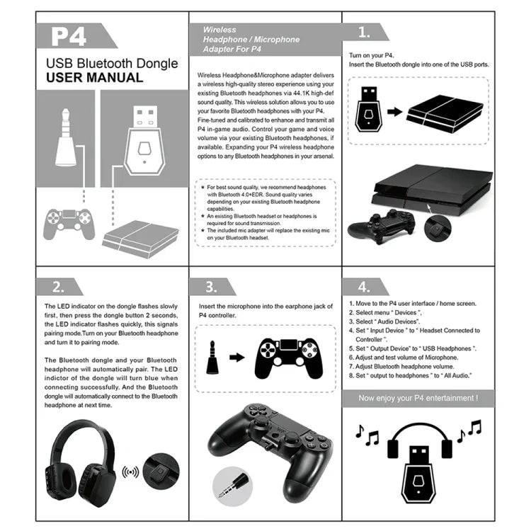 محول ومستقبل ومرسل بلوتوث USB 4.0 لجهاز سوني بلايستيشن PS4، لجهاز PS4