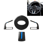 4 in 1 Car Carbon Fiber Blue Steering Wheel Button Decorative Sticker for Subaru Forester 2016-2018, Left and Right Drive Universal, For Subaru Forester 2016-2018(Blue)