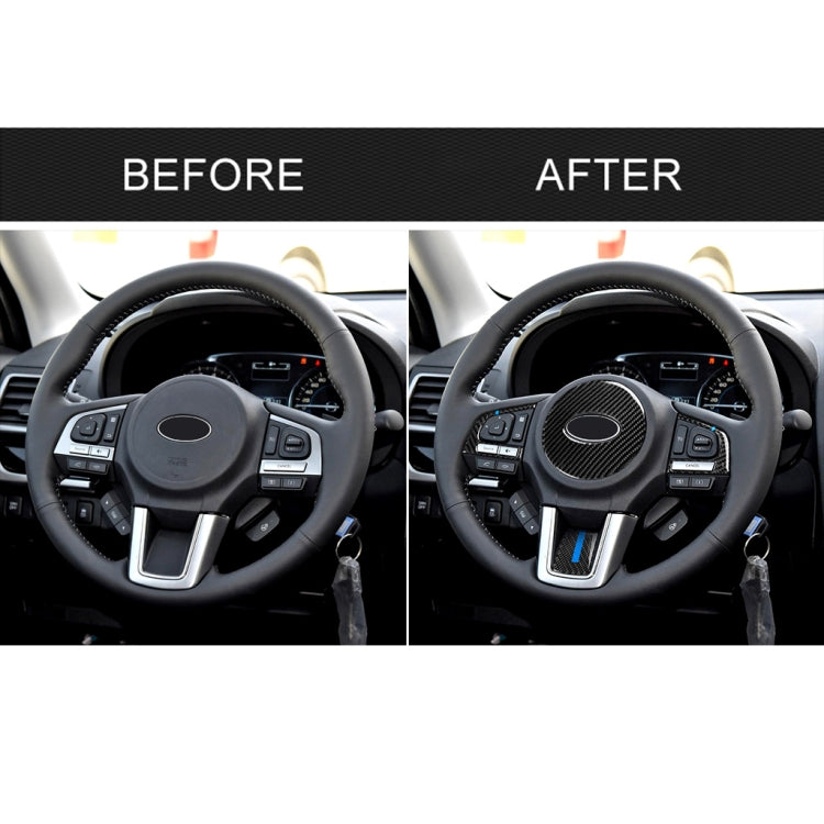 4 in 1 Car Carbon Fiber Blue Steering Wheel Button Decorative Sticker for Subaru Forester 2016-2018, Left and Right Drive Universal, For Subaru Forester 2016-2018(Blue)