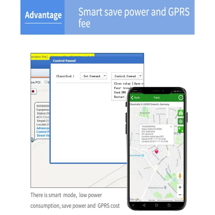 جهاز تتبع GPS TK300 4G / GPRS / GSM للسيارات والشاحنات في الوقت الحقيقي مع بطارية ومرحّل، TK300
