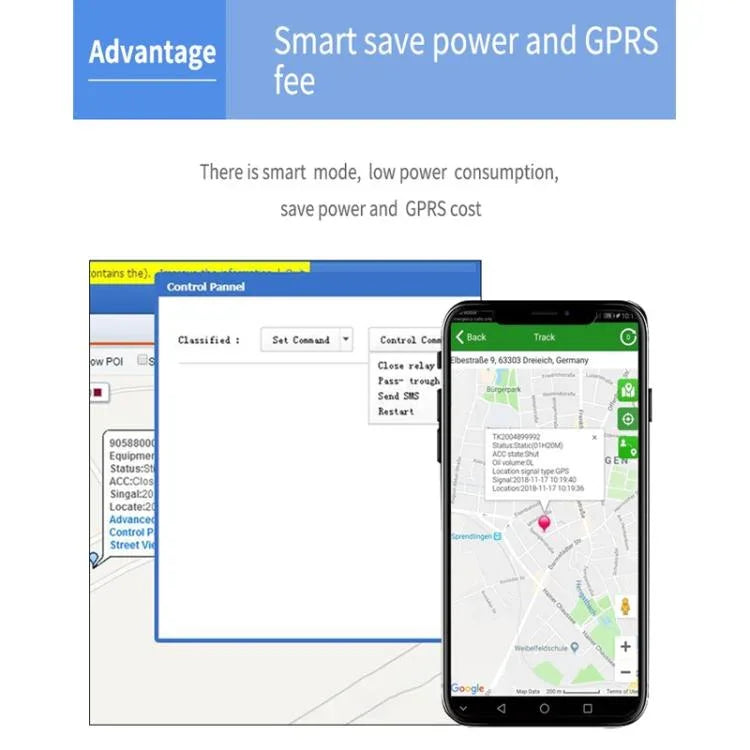 جهاز تتبع GPS TK600 2G / GPRS / GSM مغناطيسي قوي للسيارات والشاحنات في الوقت الحقيقي، TK600