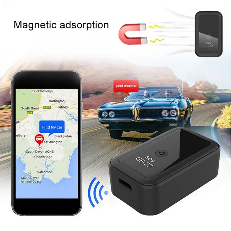 جهاز تتبع GPS للسيارة GF22 مضاد للسرقة مع تحديد موقع مغناطيسي وامتصاص، جهاز مضاد للضياع مع تحكم صوتي وقابل للتسجيل، GF22