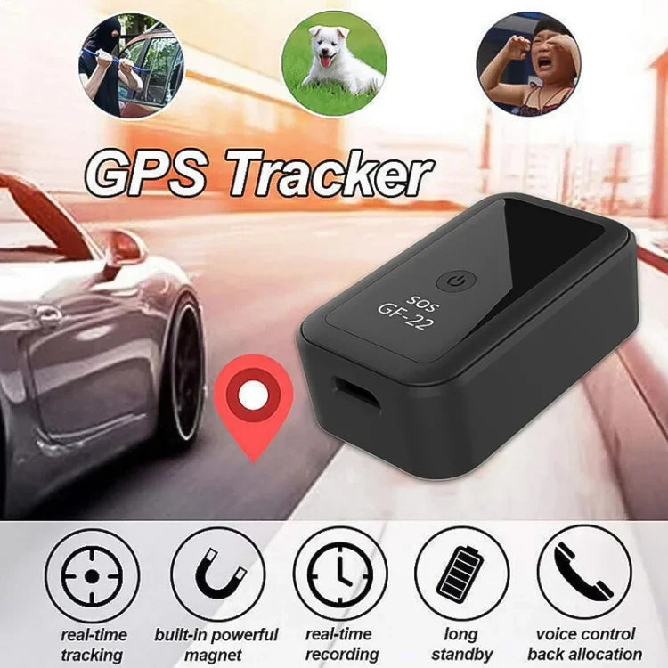 جهاز تتبع GPS للسيارة GF22 مضاد للسرقة مع تحديد موقع مغناطيسي وامتصاص، جهاز مضاد للضياع مع تحكم صوتي وقابل للتسجيل، GF22