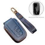 Hallmo Car Cowhide Leather Key Protective Cover Key Case for Toyota Corolla 2017 3-button, For Toyota Corolla 2017 3-button