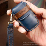 Hallmo Car Cowhide Leather Key Protective Cover Key Case for Toyota Corolla 2017 3-button, For Toyota Corolla 2017 3-button