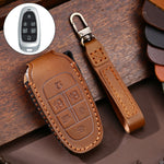 Hallmo Car Cowhide Leather Key Protective Cover Key Case for Hyundai 6-button, For Hyundai 6-button