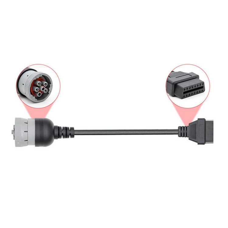 J1708 6Pin to OBD2 16Pin Female Car Diagnostic Adapter Cable, 6Pin to OBD2