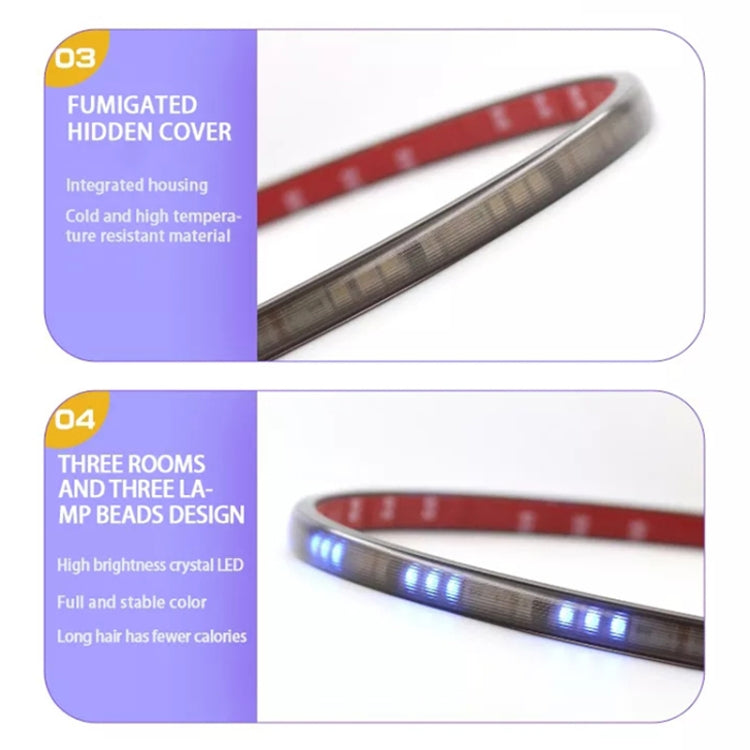 S20-200CM 200cm DC12V-24V Car Rear LED RGB Daytime Running Lights Strip Colorful Lamp, S20-200CM