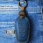 For PEUGEOT Car Cowhide Leather Key Protective Cover Key Case, For PEUGEOT