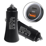 PD 20W Aluminum Alloy Dual Interface Car Fast Charger