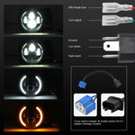 7 inch H4 / H13 DC 9V-30V 3000LM 3000K-6000K 25W Car Round Shape LED Headlight Lamps for Jeep Wrangler, with Angel Eye, For Jeep Wrangler, For Jeep Wrangler (Blue Light)