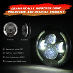 7 inch H4 / H13 DC 9V-30V 3000LM 3000K-6000K 25W Car Round Shape LED Headlight Lamps for Jeep Wrangler, with Angel Eye, For Jeep Wrangler, For Jeep Wrangler (Blue Light)