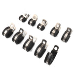 10 PCS Car Rubber Cushion Pipe Clamps Stainless Steel Clamps, Size: 11/8 inch (35mm), Size: 11/8 inch (35mm)