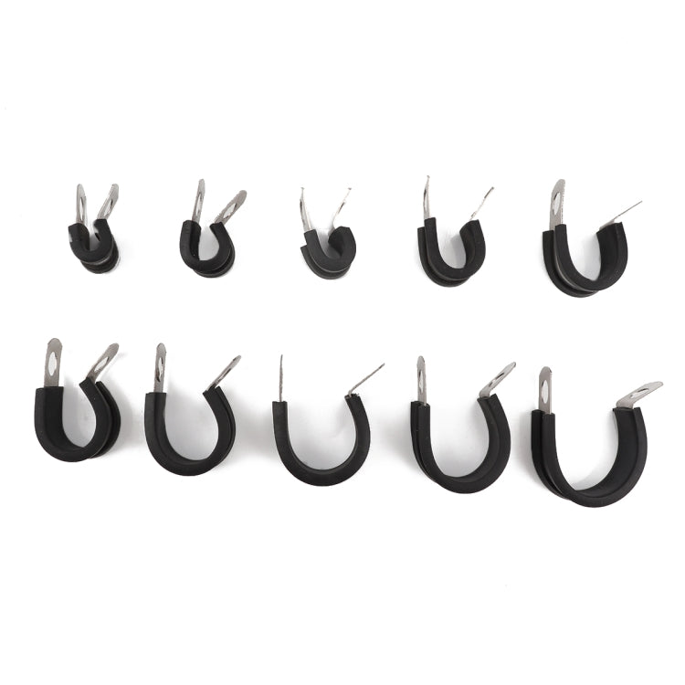 10 PCS Car Rubber Cushion Pipe Clamps Stainless Steel Clamps, Size: 11/8 inch (35mm), Size: 11/8 inch (35mm)