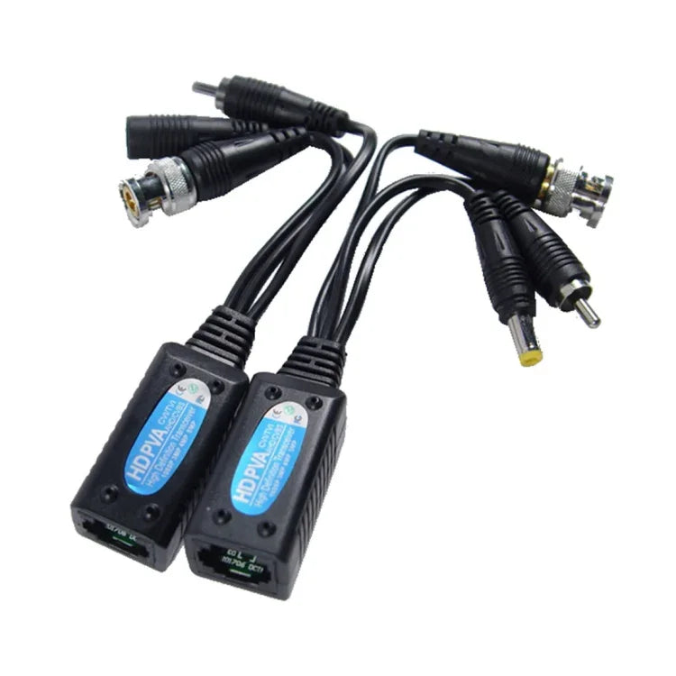 2 قطع Anpwoo 500PVA قابلة للوصل 3 في 1 طاقة + فيديو + صوت محول بالون HD-CVI/AHD/TVI محول ملتف سلبي، 500PVA