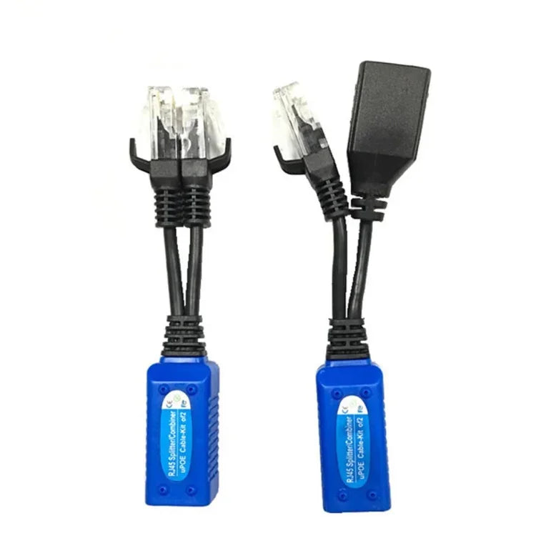 2 قطع Anpwoo UPOE02 قابلة للوصل 2 في 1 POE (طاقة + إيثرنت) محول سلبي ملتف، UPOE02