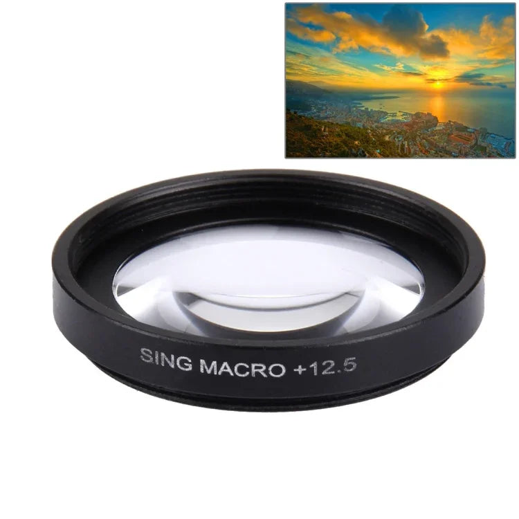 JUNESTAR عدسة ماكرو احترافية 37 مم 12.5X + غطاء حماية للعدسة لكاميرات GoPro و Xiaomi Xiaoyi Yi الرياضية، عدسة ماكرو 12.5X