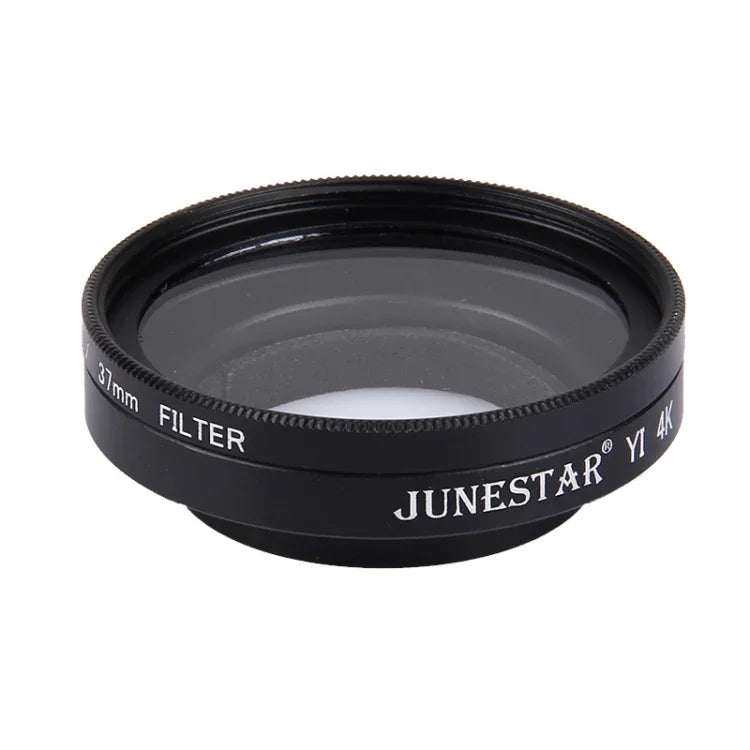 JUNESTAR لكاميرا أكشن رياضية Xiaomi Xiaoyi Yi II 4K الاحترافية مع فلتر UV 37 مم + غطاء حماية للعدسة، فلتر UV + غطاء عدسة