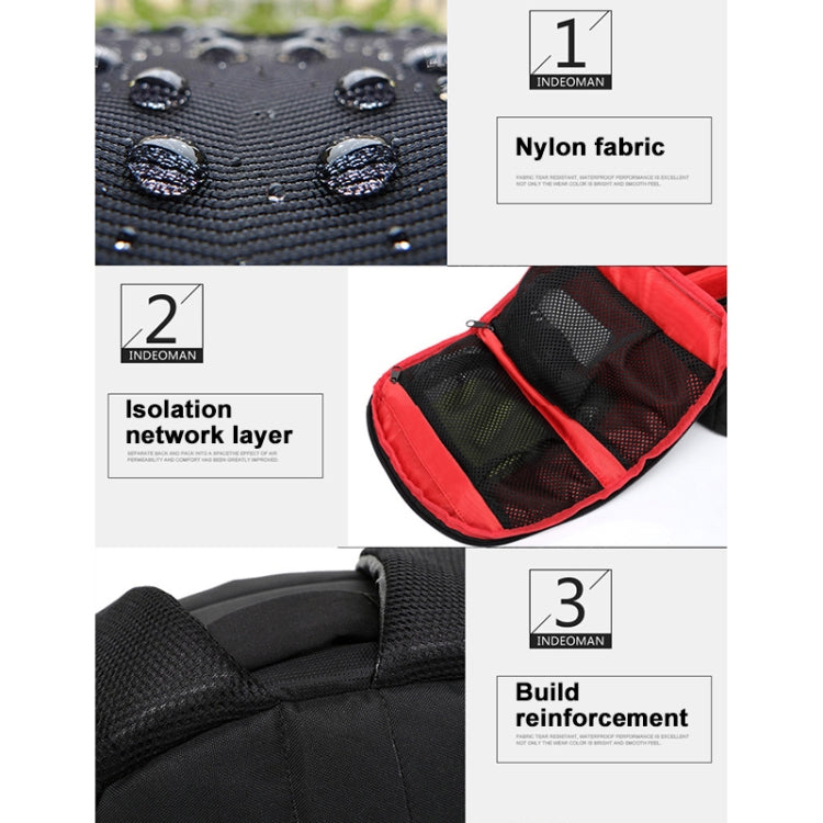 حقيبة ظهر رياضية محمولة مقاومة للماء للكاميرات الخارجية من INDEPMAN DL-B012 لكاميرات GoPro، SJCAM، نيكون، كانون، شاومي Xiaoyi YI، الحجم: 27.5 * 12.5 * 34 سم