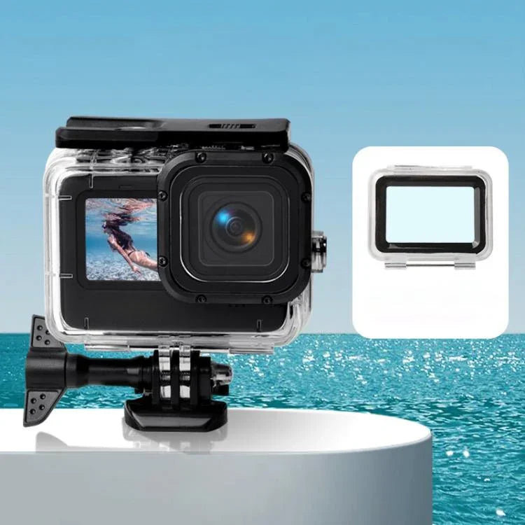 غطاء مقاوم للماء + غطاء خلفي يعمل باللمس لكاميرا GoPro HERO10 Black / HERO9 Black، غطاء + غطاء يعمل باللمس لـ GoPro9