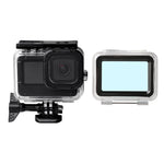 غطاء مقاوم للماء + غطاء خلفي يعمل باللمس لكاميرا GoPro HERO10 Black / HERO9 Black، غطاء + غطاء يعمل باللمس لـ GoPro9