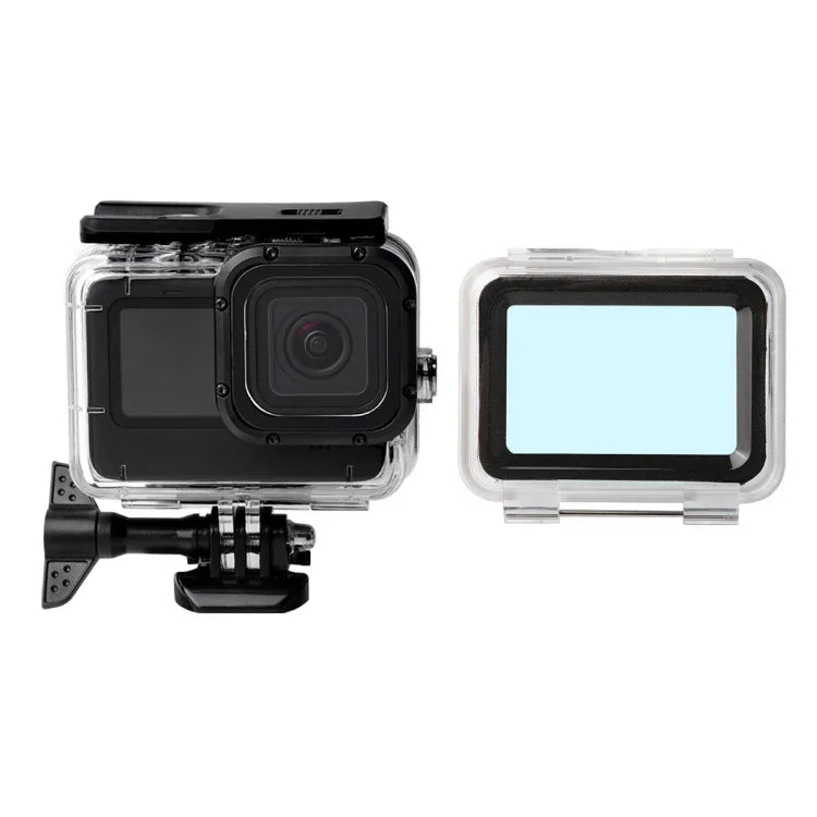 غطاء مقاوم للماء + غطاء خلفي يعمل باللمس لكاميرا GoPro HERO10 Black / HERO9 Black، غطاء + غطاء يعمل باللمس لـ GoPro9