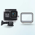 حافظة مقاومة للماء حتى 45 متر + غطاء خلفي يعمل باللمس لكاميرا GoPro HERO8 Black، حافظة + غطاء لمس لـ GoPro8
