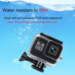 حافظة مقاومة للماء حتى 45 متر + غطاء خلفي يعمل باللمس لكاميرا GoPro HERO8 Black، حافظة + غطاء لمس لـ GoPro8