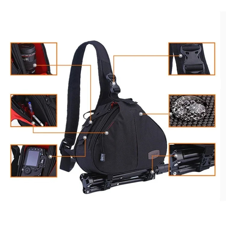 حقيبة كاميرا رقمية على شكل مثلث CADEN Tscope بحزام كتف مع غطاء مطر لكاميرات Canon Nikon Sony K1، الحجم: 36*31*15 سم