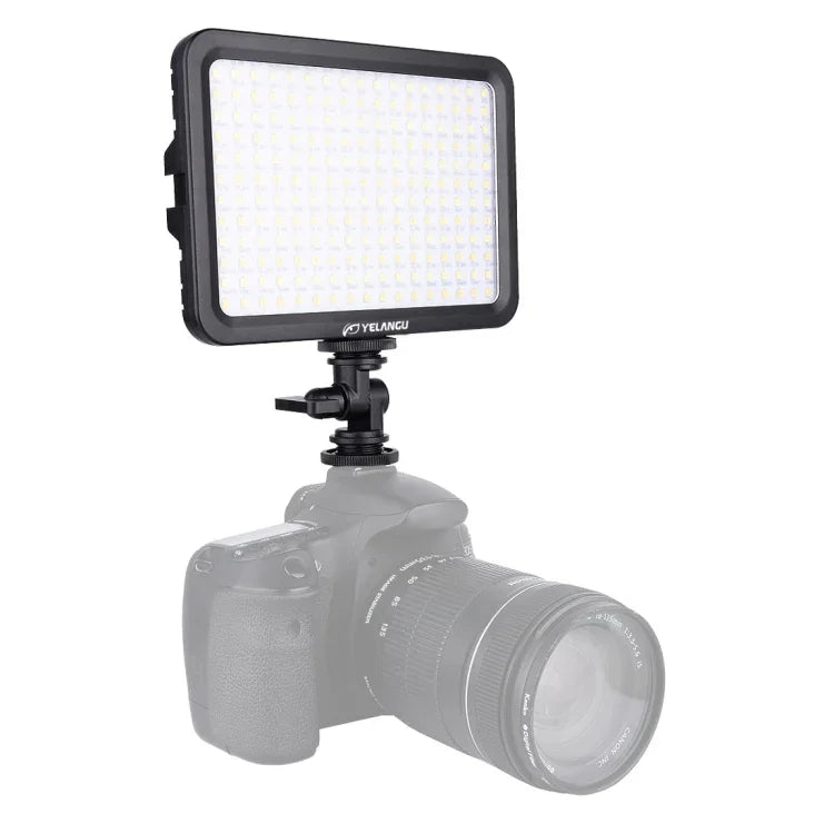 YELANGU YLG0504B ضوء استوديو قابل للتعتيم بدون استقطاب 204 مصباح LED 1000 لومن 3300-5600 كلفن ضوء فيديو وتصوير لكاميرات كانون، نيكون، DSLR، 204 مصباح LED
