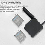 صندوق شحن بطاريات USB ثلاثي RUIGPRO مع كابل USB وضوء مؤشر LED لكاميرا GoPro HERO6 /5