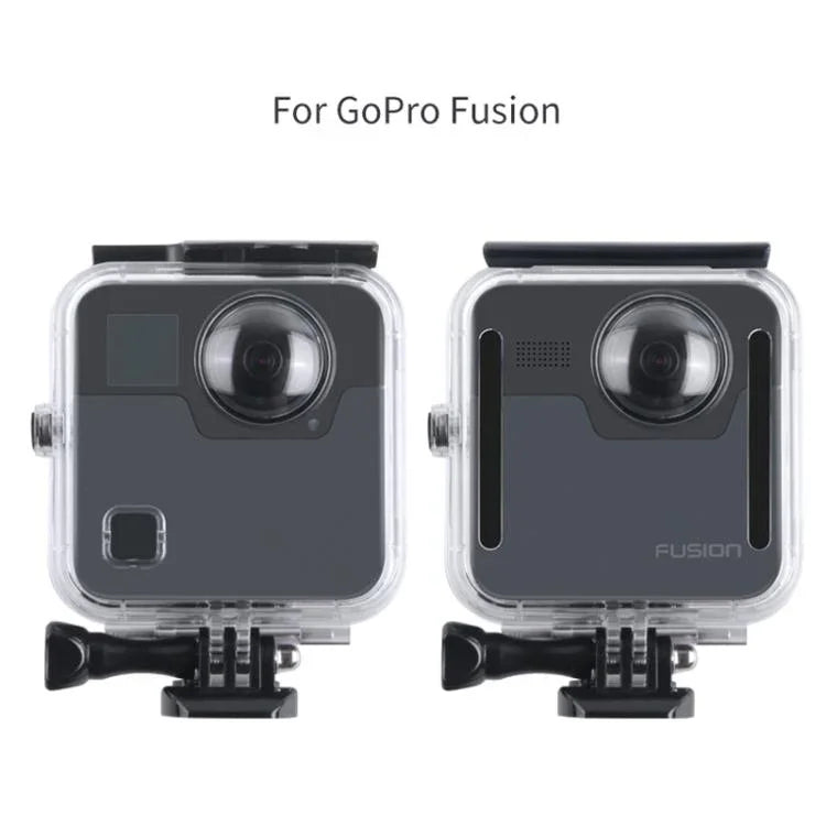 غطاء حماية مقاوم للماء بطول 40 متر لكاميرا GoPro Fusion، مع مشبك تثبيت أساسي وبرغي ومفتاح، لكاميرا GoPro Fusion