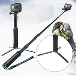 حامل ترايبود محمول قابل للطي وعصا سيلفي أحادية لكاميرات GoPro، Insta360، DJI وغيرها، الطول: 23.5-81 سم، RUIGPRO