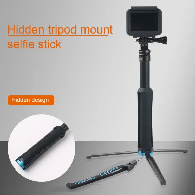حامل ترايبود محمول قابل للطي وعصا سيلفي أحادية لكاميرات GoPro، Insta360، DJI وغيرها، الطول: 23.5-81 سم، RUIGPRO