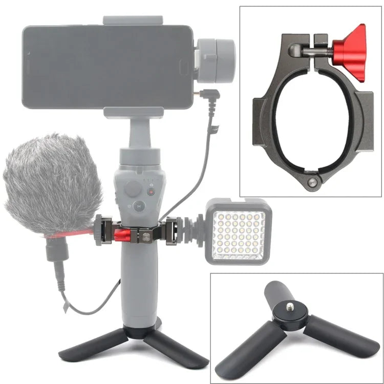حامل ترايبود صغير + حامل تمديد مصباح لكاميرا DJI OSMO Mobile 2، ترايبود + حامل لكاميرا DJI OSMO Mobile 2